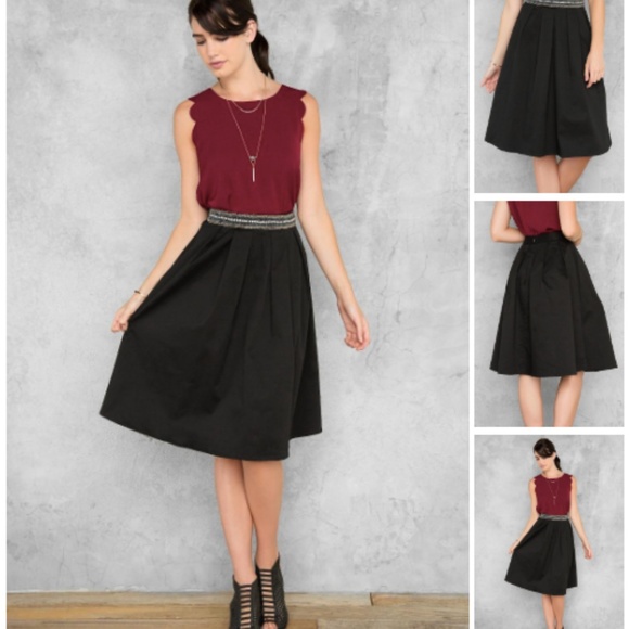 Beaded Waist Midi Skirt - Picture 7 of 8